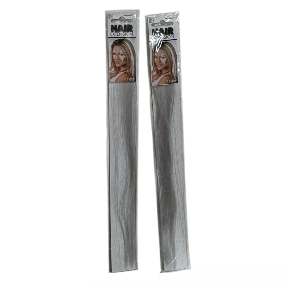 Amscan hair extensions, 2 white / silver extensions brand new in packaging!